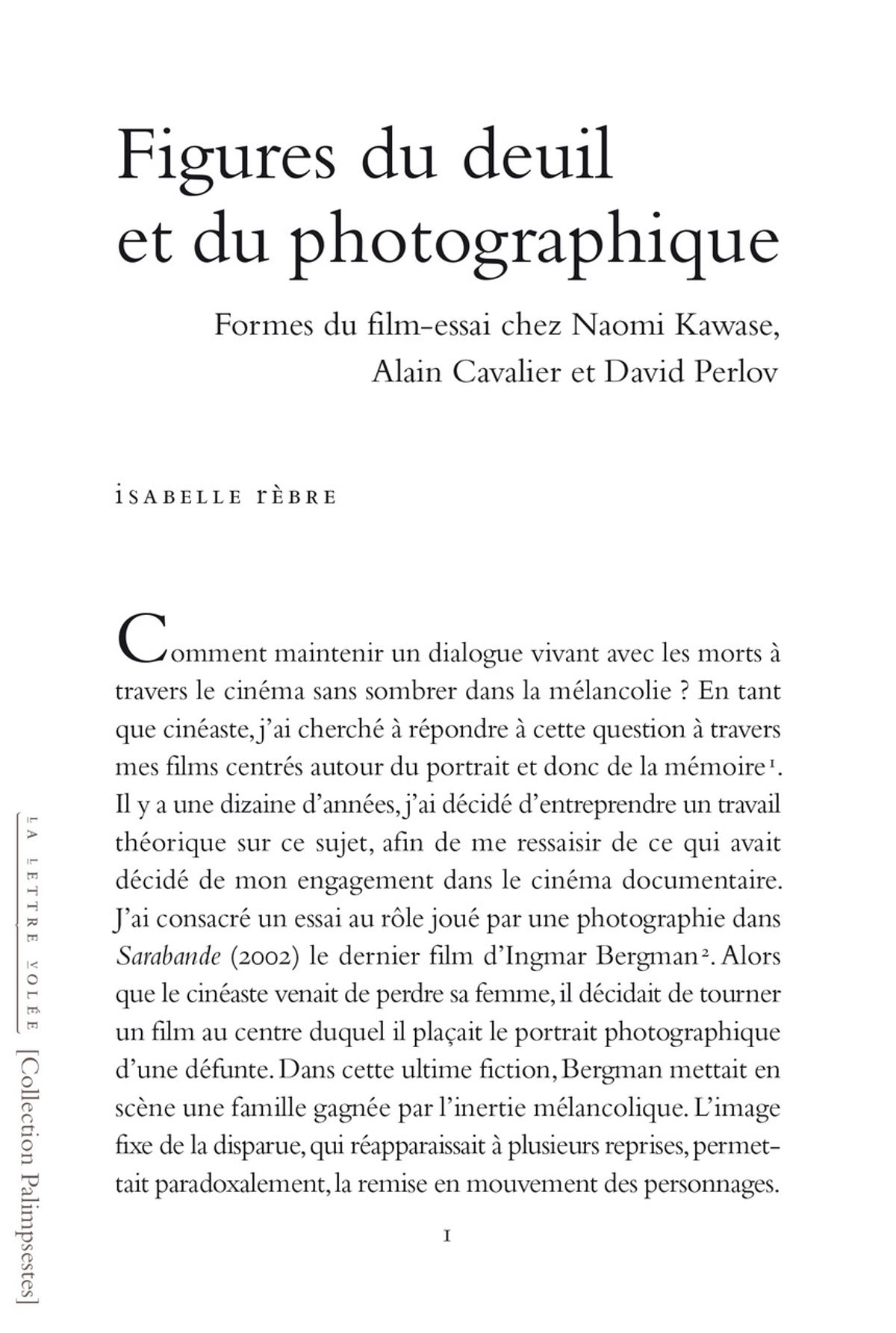 Couverture Figures du Deuil et du photographique